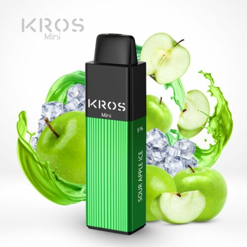 Kros mini 4000 puff ecig sour apple 1