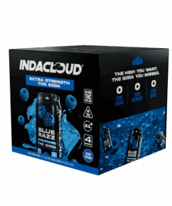 Available Now 17 Blue Razz 50 mg Thc Soda 4 pack