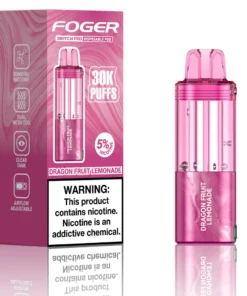 dragon fruit lemonade foger switch pro 30k puffs disposable pod box
