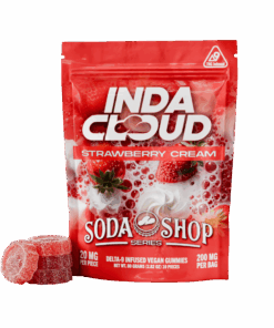 Available Now 22 Indacloud Soda Shop D9 Gummies - Strawberry Cream (Sleeve of 10)