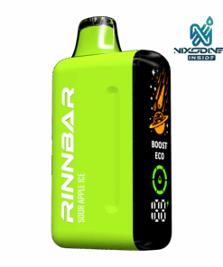 Available Now 16 RINNBAR 50K 22ML Nixodine + CBD - Sour Apple Ice (Sleeve of 5)